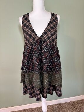 Current Mood DollsKill Plaid Babydoll Dress Size Small